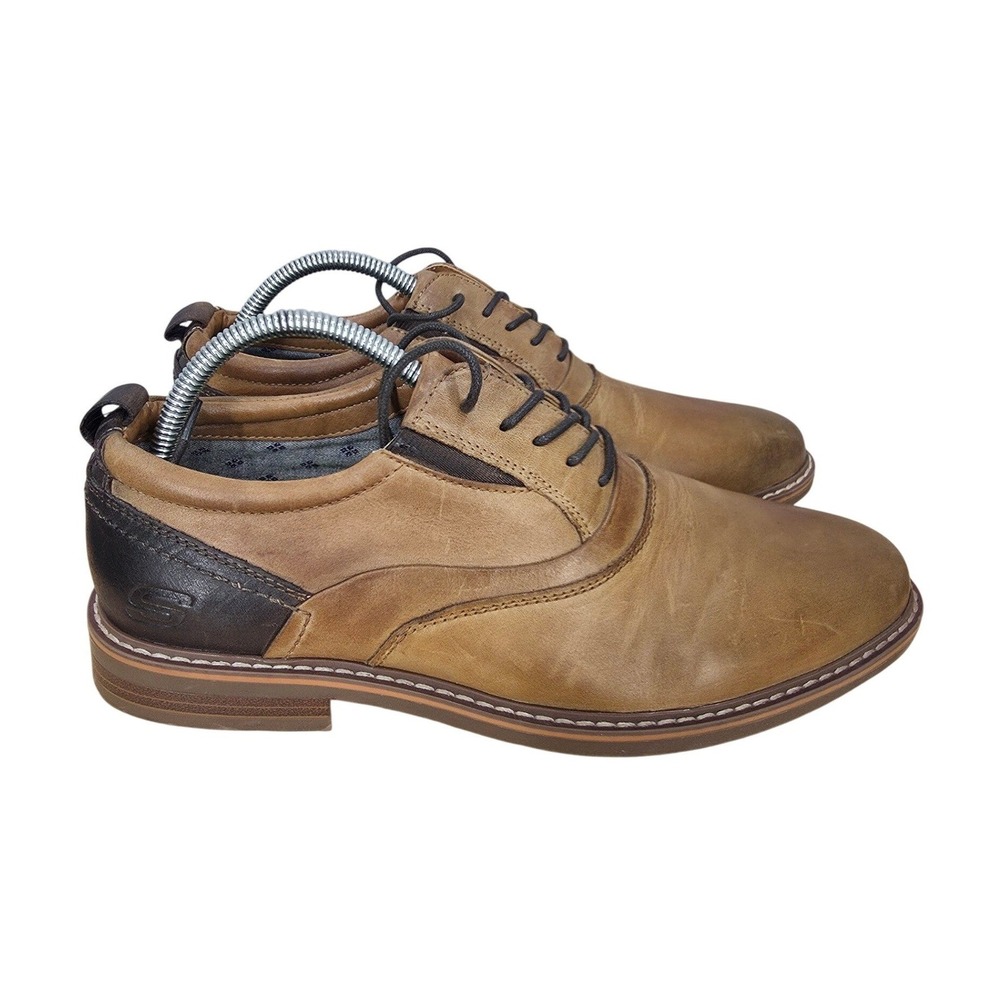 Skechers Classic Fit Bregman Velsom Oxford Shoes Mens 8.5 Brown Leather Office